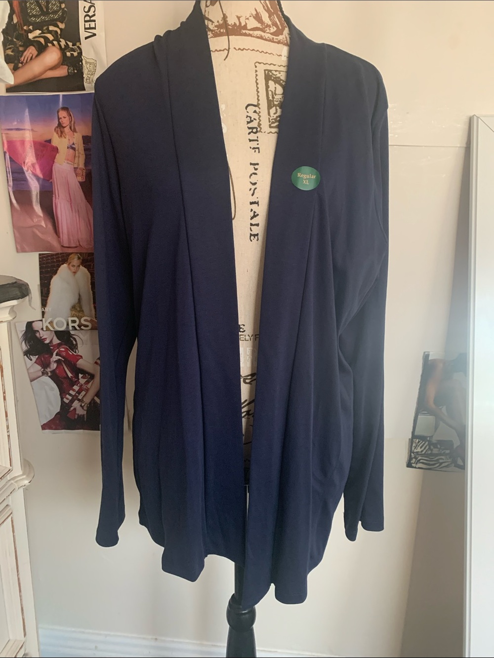 L.L. Bean Navy Open-Front Cardigan